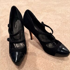 White House Black Market Black Suede Heels